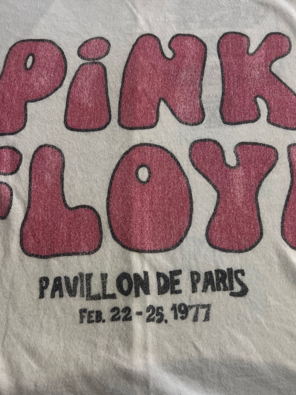 Original Retro Brand White Cropped Tank with Pink "Pink Floyd" Logo